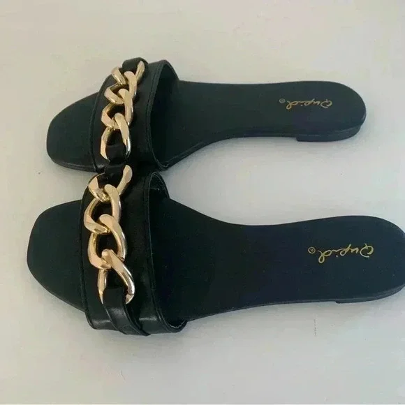 NWOT Black and gold Asos sandals - Size 6 - Picture 2 of 3
